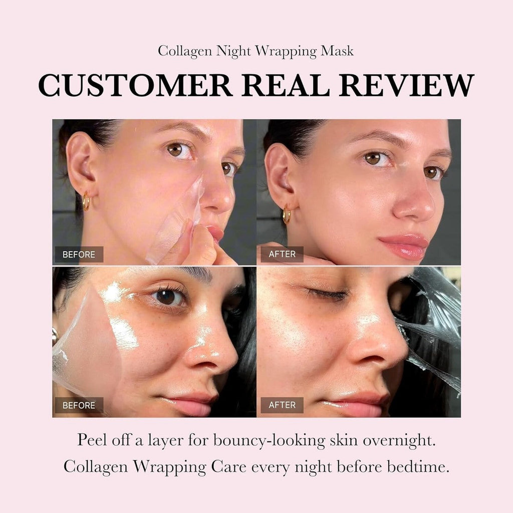 Medicube Collagen Night Wrapping Mask before and after